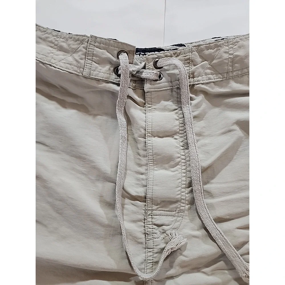 Vintage Abercrombie & Fitch Men's 34 Beige Nylon Board Shorts - Picture 4 of 11